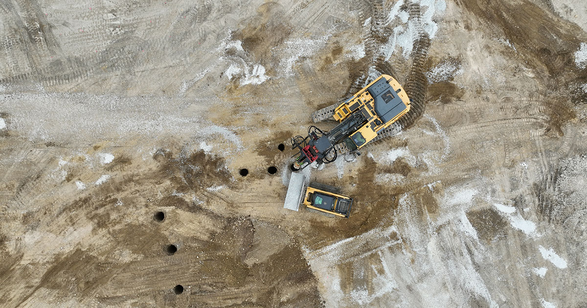 Aerial view of the IU Launch Accelerator project site